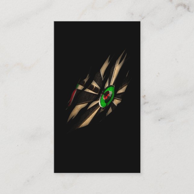 Cartão De Visita Placa de dardos lançando mão de dardos (Frente)