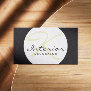 Cartão De Visita Placa de decorador simples e personalizável do in