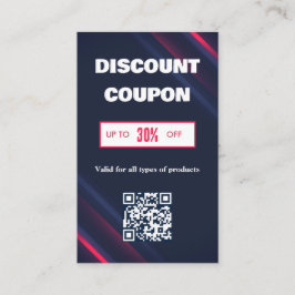 Cartão De Visita Placa de desconto de código QR minimalista