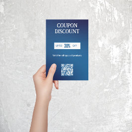 Cartão De Visita Placa de desconto de código QR minimalista