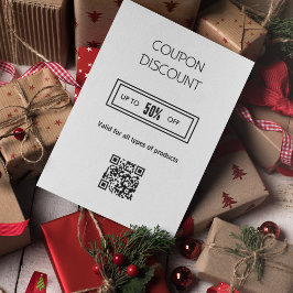 Cartão De Visita Placa de desconto de código QR minimalista