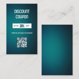 Cartão De Visita Placa de desconto de código QR minimalista