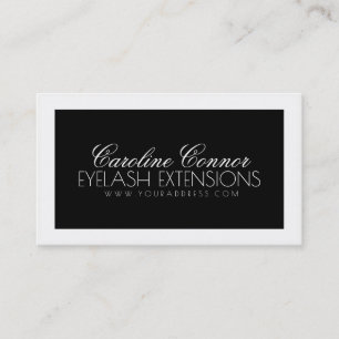 Cartão De Visita Placa de Design preto e branco para extensões Eye
