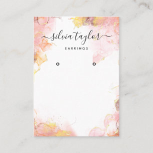 Cartão De Visita Placa de exibição Blush Pink Earration