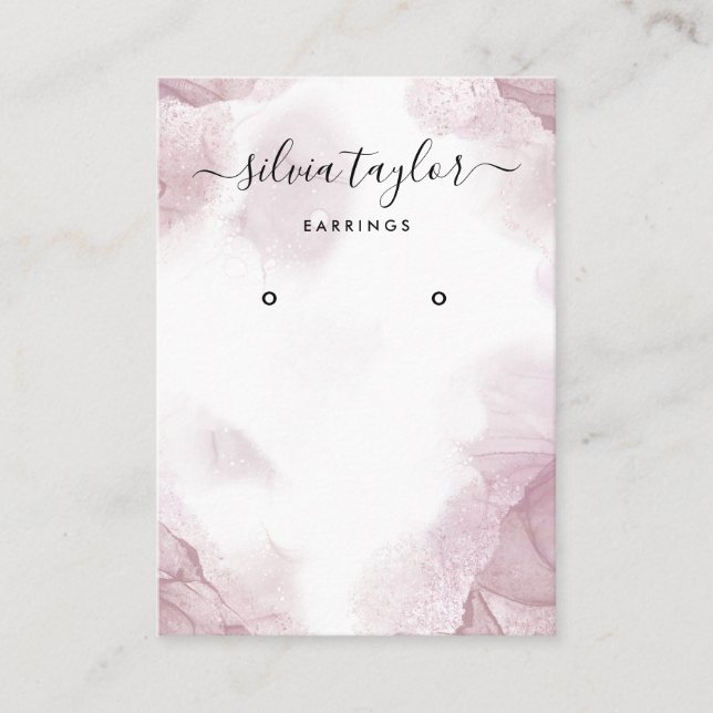 Cartão De Visita Placa de exibição Blush Pink Earration (Frente)