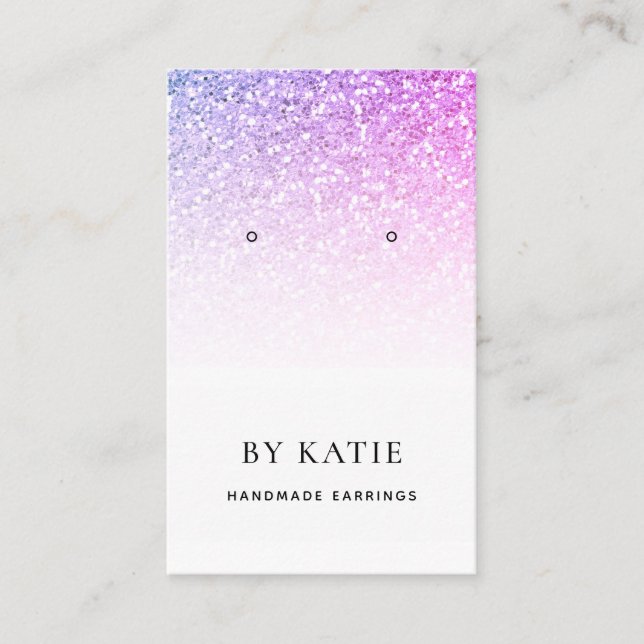 Cartão De Visita Placa de exibição de abertura azul púrpura (Frente)