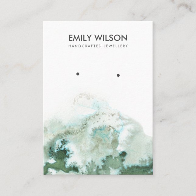 Cartão De Visita Placa de exibição de Agate Agate Emerald Green Sil (Frente)