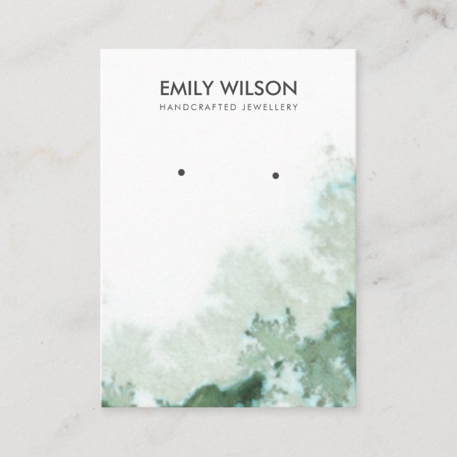 Cartão De Visita Placa de exibição de Agate Agate Emerald Green Sil (Frente)