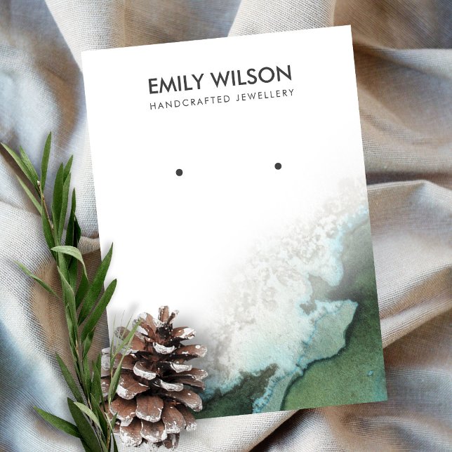 Cartão De Visita Placa de exibição de Agate Agate Emerald Green Sil (Criador carregado)