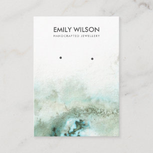 Cartão De Visita Placa de exibição de Agate Agate Emerald Green Sil