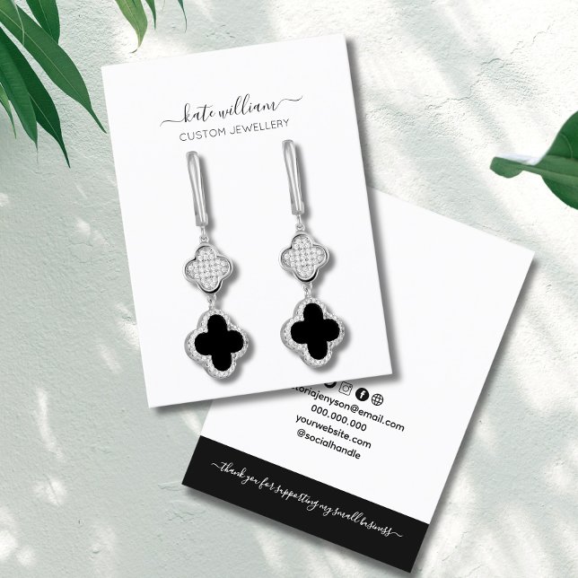 Cartão De Visita Placa de Exibição de Alarme Preto para Caligrafia (Criador carregado)