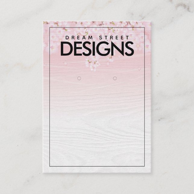 Cartão De Visita Placa de Exibição de Arrasto de Madeira de Flor de (Frente)