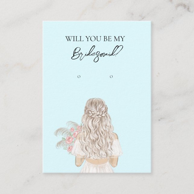 Cartão De Visita Placa de Exibição de Bridesmaid de Noite de Casame (Frente)