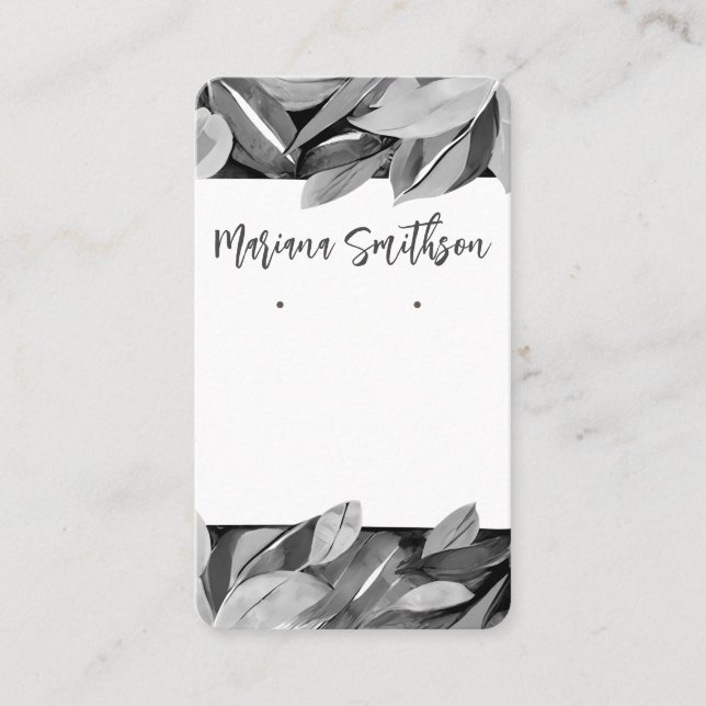 Cartão De Visita Placa de Exibição de Cinzas de Folhagem Elegante d (Frente)