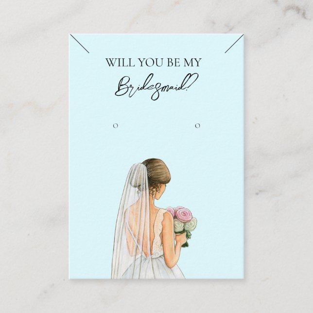 Cartão De Visita Placa de Exibição de Colar de Bridesmaid e Enrelaç (Frente)