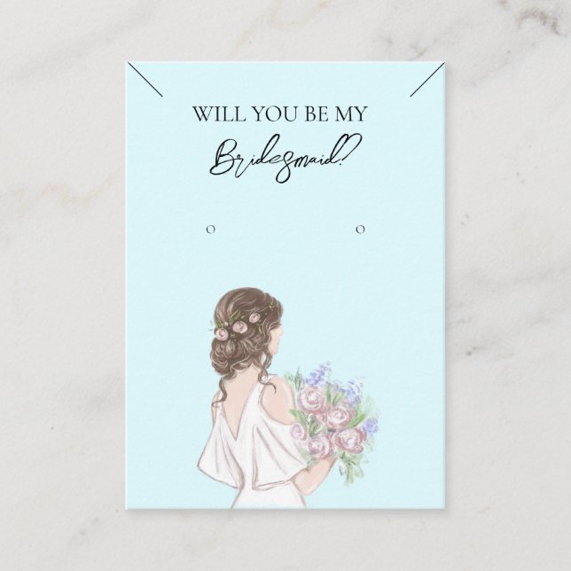 Cartão De Visita Placa de Exibição de Colar de Bridesmaid e Enrelaç (Frente)