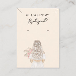 Cartão De Visita Placa de Exibição de Colar de Bridesmaid e Enrelaç