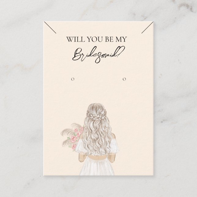 Cartão De Visita Placa de Exibição de Colar de Bridesmaid e Enrelaç (Frente)