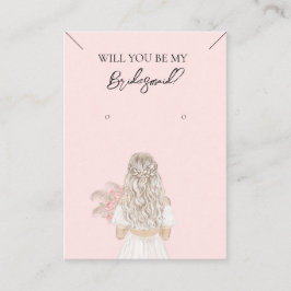 Cartão De Visita Placa de Exibição de Colar de Bridesmaid e Enrelaç