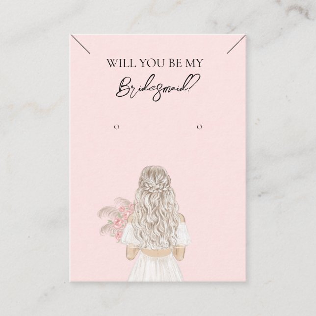 Cartão De Visita Placa de Exibição de Colar de Bridesmaid e Enrelaç (Frente)