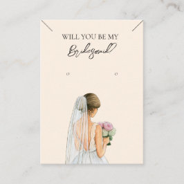 Cartão De Visita Placa de Exibição de Colar de Bridesmaid e Enrelaç