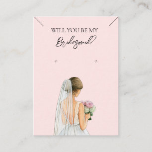 Cartão De Visita Placa de Exibição de Colar de Bridesmaid e Enrelaç