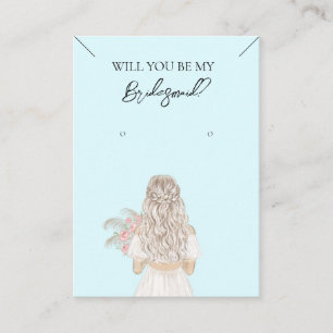 Cartão De Visita Placa de Exibição de Colar de Bridesmaid e Enrelaç