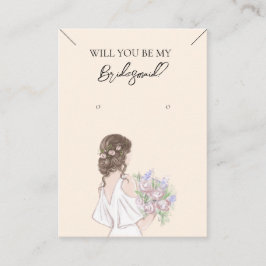 Cartão De Visita Placa de Exibição de Colar de Bridesmaid e Enrelaç