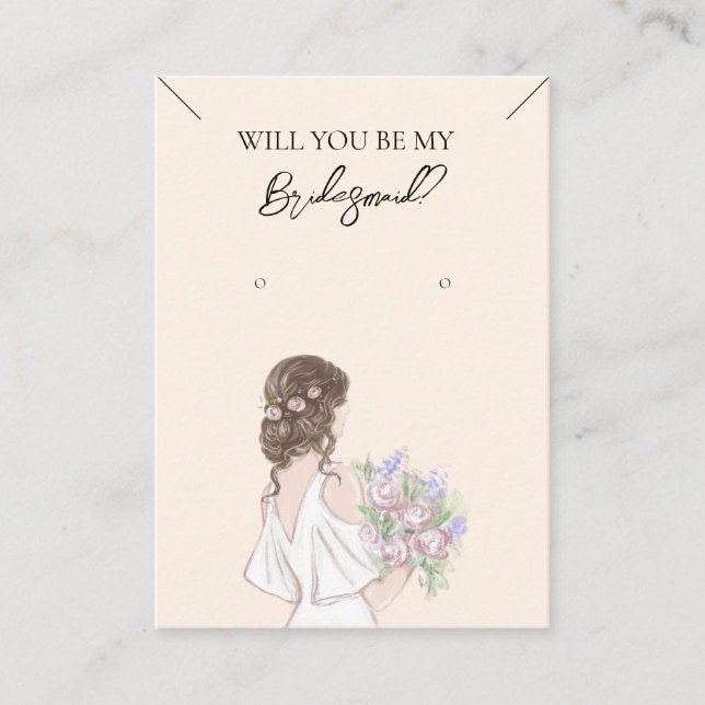 Cartão De Visita Placa de Exibição de Colar de Bridesmaid e Enrelaç (Frente)