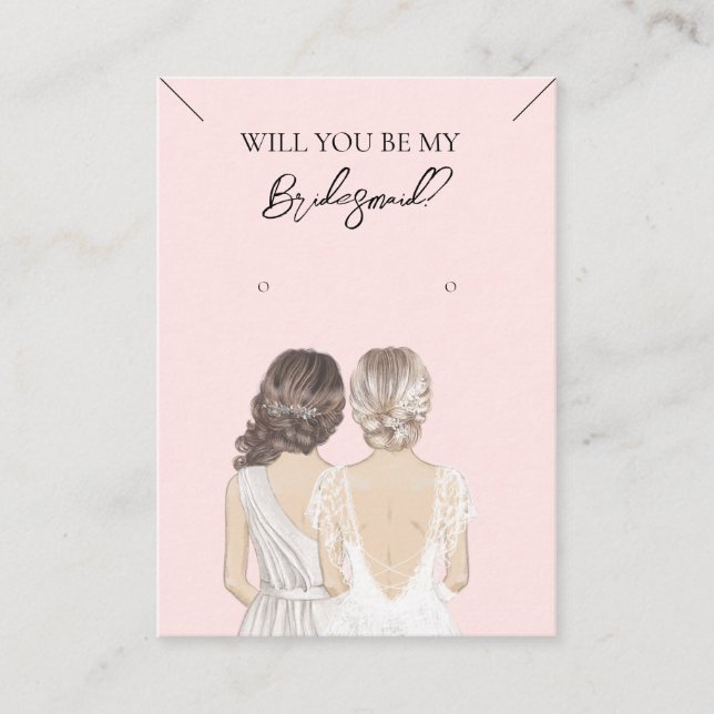 Cartão De Visita Placa de Exibição de Colar de Bridesmaid e Enrelaç (Frente)