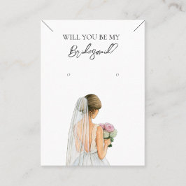 Cartão De Visita Placa de Exibição de Colar de Bridesmaid e Enrelaç