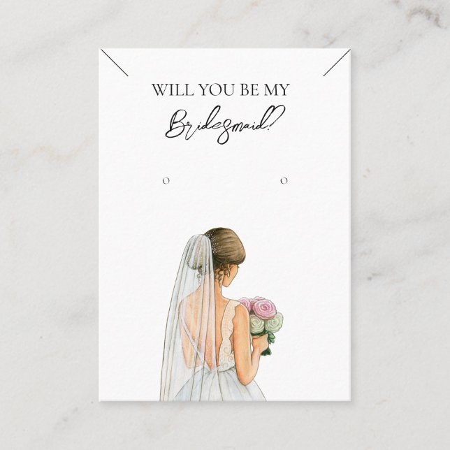 Cartão De Visita Placa de Exibição de Colar de Bridesmaid e Enrelaç (Frente)