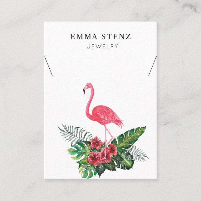 Cartão De Visita Placa de Exibição de Colar de Destaque Tropical (Frente)