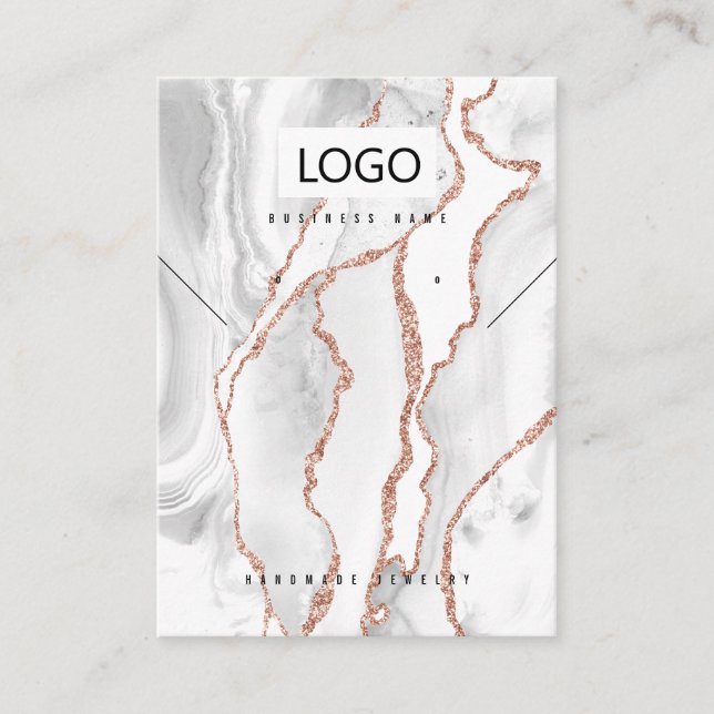 Cartão De Visita Placa de Exibição de Colar de Ouvidos Brancos (Frente)