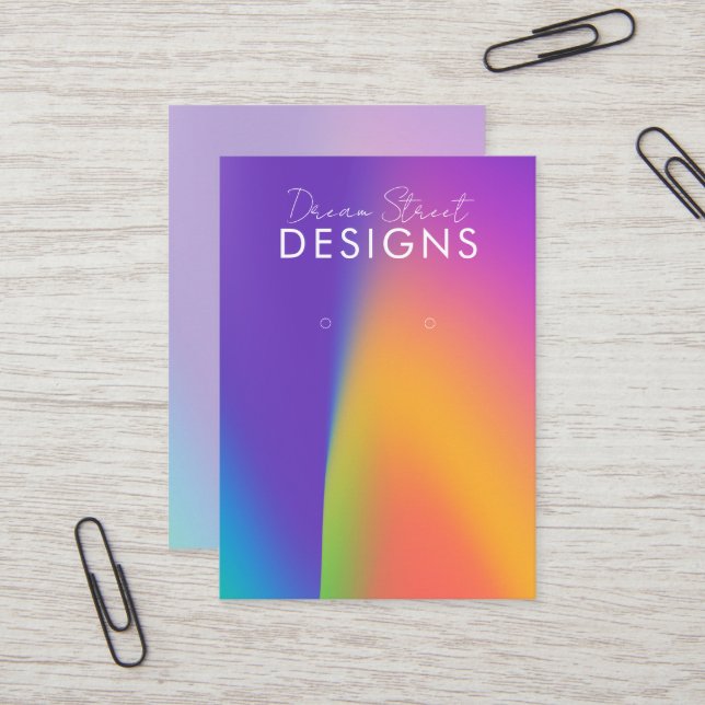 Cartão De Visita Placa de exibição de cor laranja roxa (Frente/Verso In Situ)