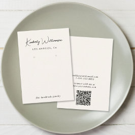 Cartão De Visita Placa de Exibição de Creme de Código QR de Script