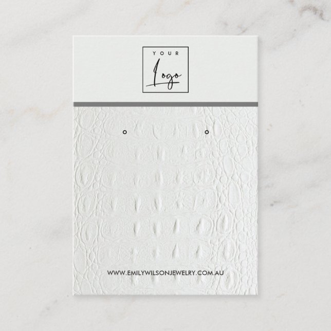 CARTÃO DE VISITA PLACA DE EXIBIÇÃO DE EXIBIÇÃO DE COURO BRANCO (Frente)