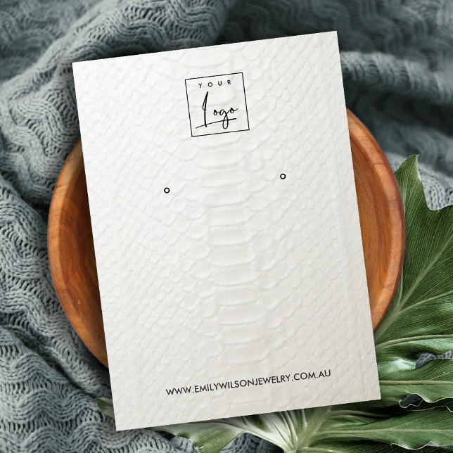 CARTÃO DE VISITA PLACA DE EXIBIÇÃO DE EXIBIÇÃO DE COURO BRANCO (Criador carregado)