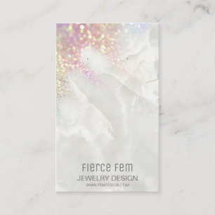 Cartão De Visita Placa de Exibição de Glitter Glitter Opal Pastel