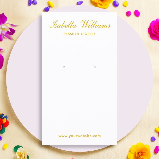 Cartão De Visita Placa de exibição de gravação de script Dourado le (Criador carregado)