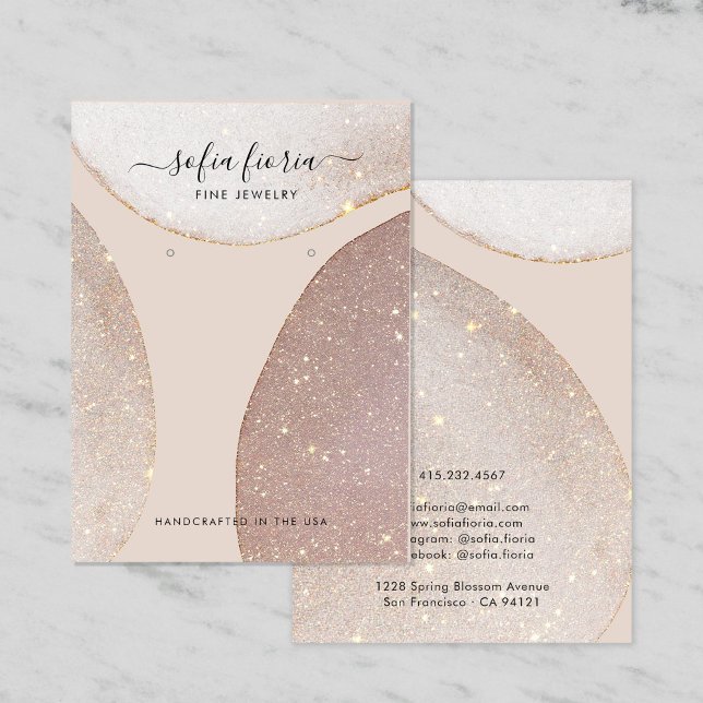 Cartão De Visita Placa de Exibição de Joalharia Artista Glitter (Criador carregado)