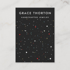 Cartão De Visita Placa de Exibição de Joias de Confetti Bonito