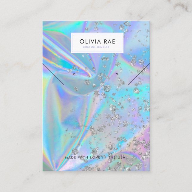 Cartão De Visita Placa de Exibição de Joias de Trendência Holográfi (Frente)