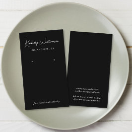 Cartão De Visita Placa de exibição de joias pretas com gravação de