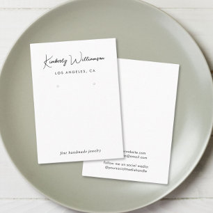 Cartão De Visita Placa de Exibição de Leitura de Script Chic