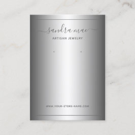 Cartão De Visita Placa de Exibição de Mão Branca cinza Preta