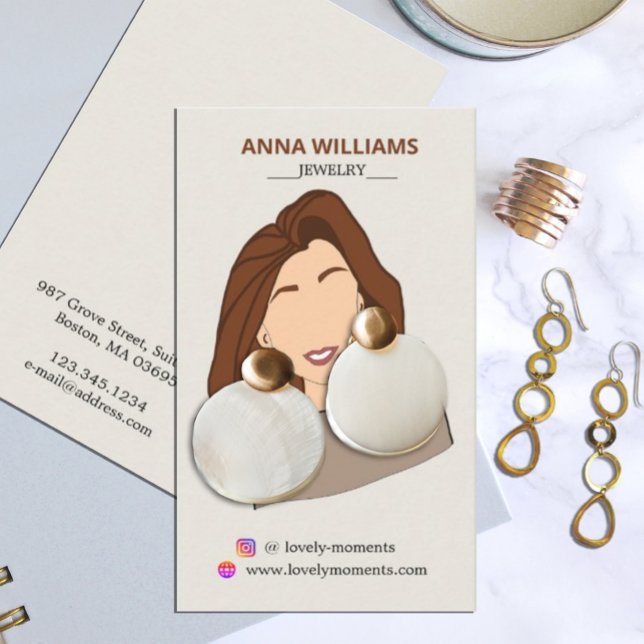 Cartão De Visita Placa de Exibição de Moça (Criador carregado)