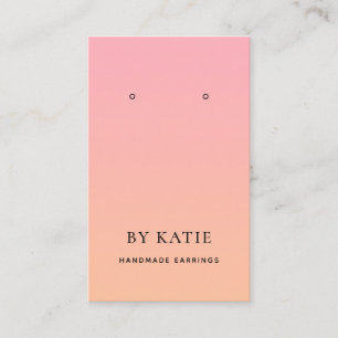 Cartão De Visita Placa de exibição de Ombre Laranja de Verão rosa