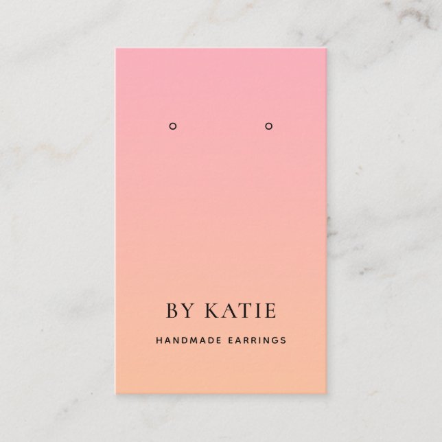 Cartão De Visita Placa de exibição de Ombre Laranja de Verão rosa (Frente)