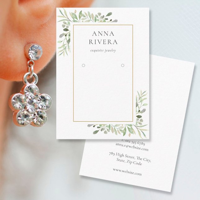 Cartão De Visita Placa de exibição de ressonância verde em aquarela (Criador carregado)